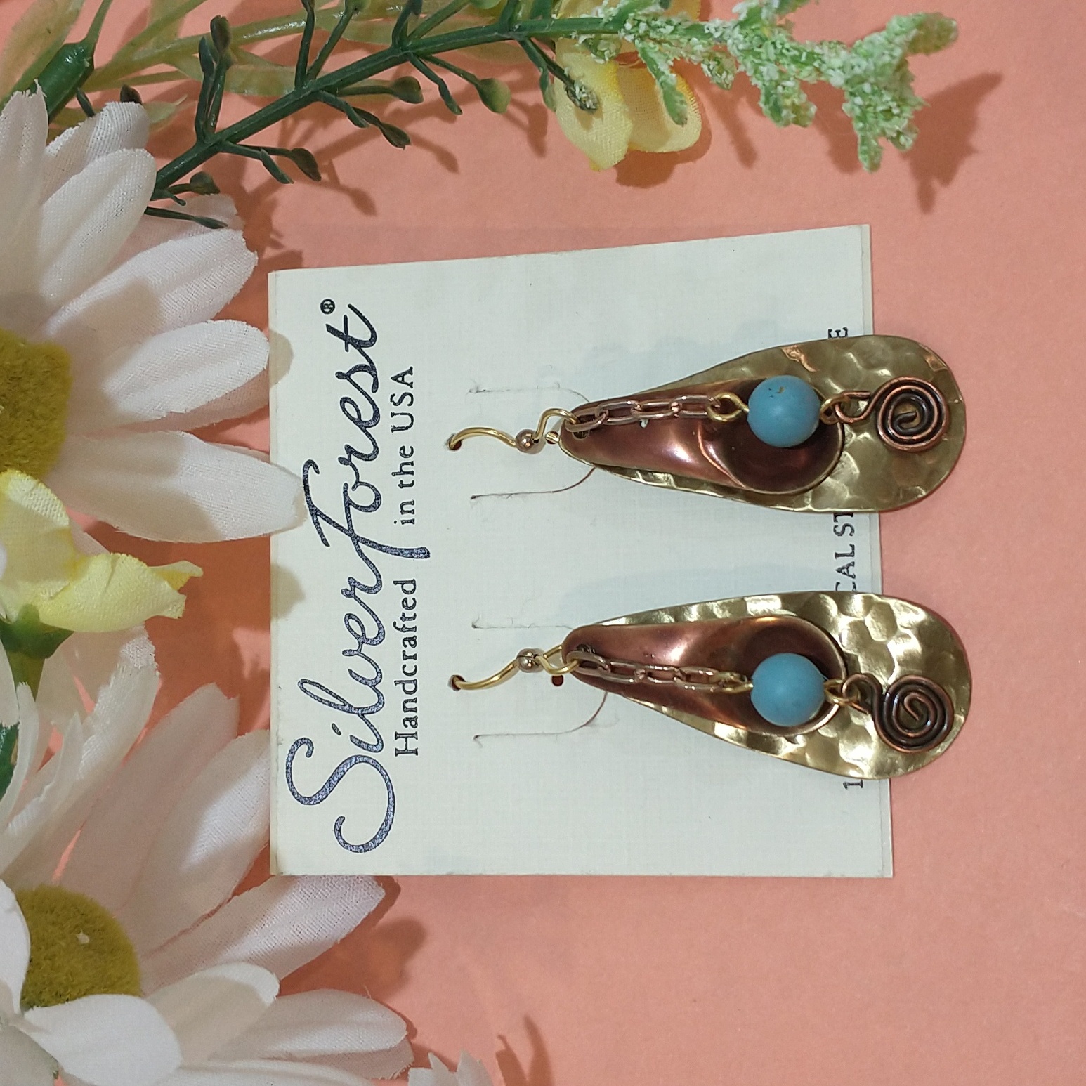 Retired Silver Forest Layered Earrings 22$